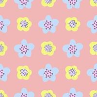 seamless pattern cute childish. seamless pattern with flowers. For fashion fabrics, baby clothes, t-shirts, cards, templates and scrapbooking. neutral color pattern. spring pattern. vector