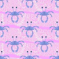 seamless pattern with sea crabs. trendy nautical print. childish cute pattern for kids. underwater world of the ocean. vector