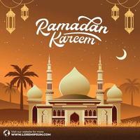 Ramadan Kareem Islamic Background vector. Happy Islamic New Hijri Year. Graphic design for the decoration of gift certificates, banners and flyer. vector