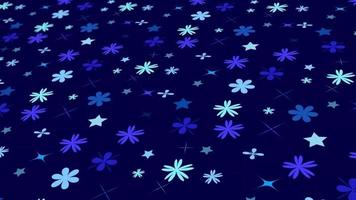 animerad abstrakt mönster med geometrisk element i de form av blommor. blå lutning bakgrund video