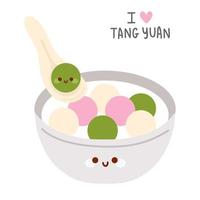 doodle asian food tang yuan vector