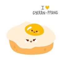 doodle asian food egg bread vector