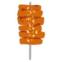 doodle asian food  tteokkkochi vector