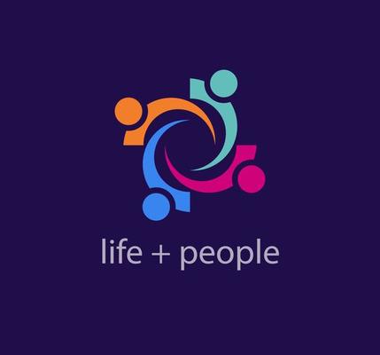 Holding hands and solidarity idea unique logo. Unique color transitions. people logo template. vector.