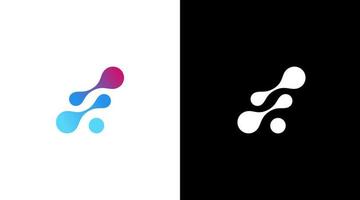 technology Molecule logo vector science monogram black and white icon style Design template