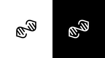 human Genetic gen logo vector science monogram black and white icon style Design template