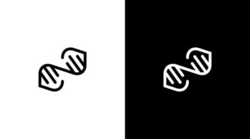 human Genetic gen logo vector science monogram black and white icon style Design template