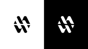 letter mw logo vector initial monogram black and white icon style Design template