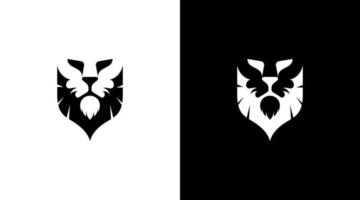 Lion king power logo vector wild monogram black and white icon style Design template