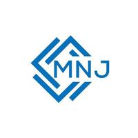 MNJ letter logo design on white background. MNJ creative circle letter logo concept. MNJ letter design. vector