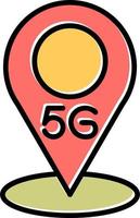 5g ubicación vector icono