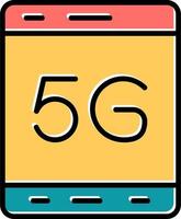 5g tableta vector icono