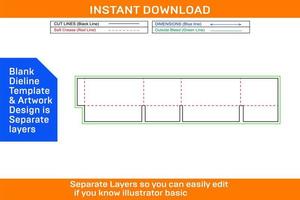 full overlap corrugated paper carton box dieline tamplate and 3D box vector