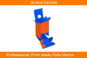personalizado nuevo estilo caja embalaje dieline modelo y 3d hacer caja, botella caja vector