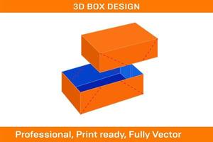 cfefco303 cartulina caja de cartón caja, acanalado regalo caja dieline modelo y 3d caja vector