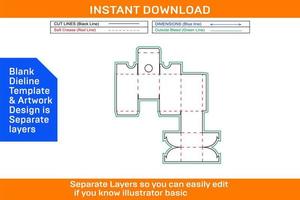 personalizado nuevo estilo caja embalaje dieline modelo y 3d hacer caja, botella caja vector