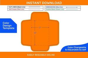 política abierto final sobre o catalogar sobre 7x10 pulgada dieline modelo y sobre diseño color diseño modelo vector