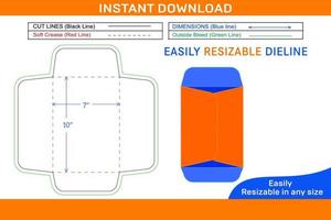 Policy open end envelope or Catalog envelope 7x10 inch dieline template and envelope design Box dieline and 3D box vector