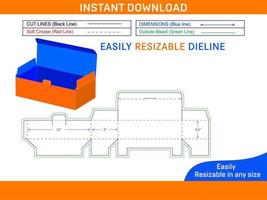 Surgical mask box 12 x 5 x 3.5 inch Large size box dieline template and 3D box design Box dieline and 3D box vector