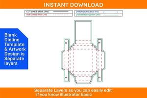 Double wall tray box, Trays with lid cover dieline template and 3D render vector