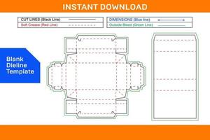 Match box, drawer sleeve gift box dieline template and 3D render file Blank dieline template vector