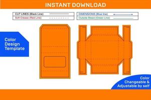 Sleeve drawer display box, Cocolate drawer box dieline tempalte and 3D box Color Design Template vector