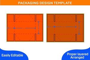 Cardboard carton box, FEFCO-304 standard box dieline template vector