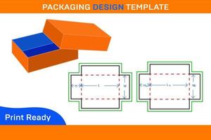 Cardboard carton FEFCO302 Corrugated packaging box dieline template and gift box vector