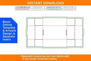 plegable cartulina caja dieline modelo y 3d hacer con redimensionable vector