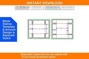 Cardboard carton , Corrugated folding box, 3D render and dieline template vector