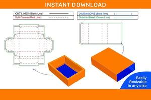 partido caja, cajón manga regalo caja dieline modelo y 3d hacer archivo caja dieline y 3d caja vector