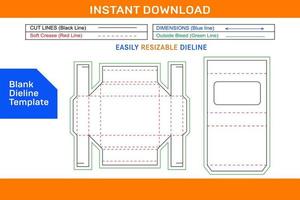 Sleeve drawer display box, Cocolate drawer box dieline tempalte and 3D box Blank dieline template vector