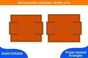 Editable and resizable carton box standard box  with 3D dieline template vector