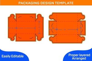 Corrugated cartoon box dieline template standard box with 3D render vector