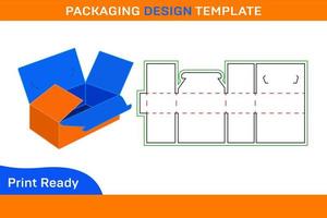 plegable cartulina fefrco218, corrugado caja de cartón caja, redimensionable 3d vector dieline modelo