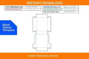 Custom gift box perfect dieline template and 3D vector file Blank dieline template