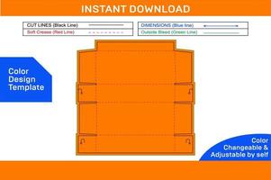 Corrugated Standard shipping box, cardboard carton box dieline template Color Design Template vector