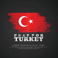 Grunge style turkish flag and map for greeting card vector