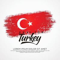 Grunge style turkish flag and map for greeting card vector