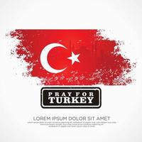 Grunge style turkish flag and map for greeting card vector