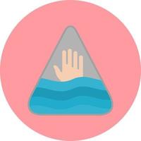 Deep Water Warning Sign Vector Icon