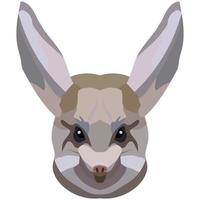 Jerboa face. An illustration of a muzzle of a rodent is depicted. Bright portrait on a white background. Vector graphics. animal logo