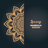 lujo mandala diseño y islámico antecedentes en dorado color vector