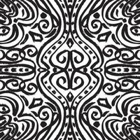 Black and white ornament design in etchnetic style vector