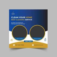 Best cleaning service social media post design template vector