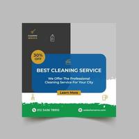 Best cleaning service social media post design template vector