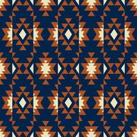 Aztec Navajo vintage blue colorful pattern. Aztec Navajo geometric shape seamless pattern background. Ethnic southwest pattern use for fabric, home decoration elements, upholstery, wrapping. vector