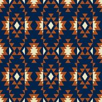 Aztec Navajo vintage blue colorful pattern. Aztec Navajo geometric shape seamless pattern background. Ethnic southwest pattern use for fabric, home decoration elements, upholstery, wrapping. vector