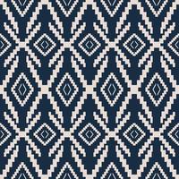 Aztec Kilim blue-white pattern. Aztec Kilim geometric square diamond shape seamless pattern background. Southwest geometric pattern use for fabric, home decoration elements, upholstery, wrap. vector