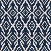 Aztec Kilim blue-white pattern. Aztec Kilim geometric square diamond shape seamless pattern background. Southwest geometric pattern use for fabric, home decoration elements, upholstery, wrap. vector